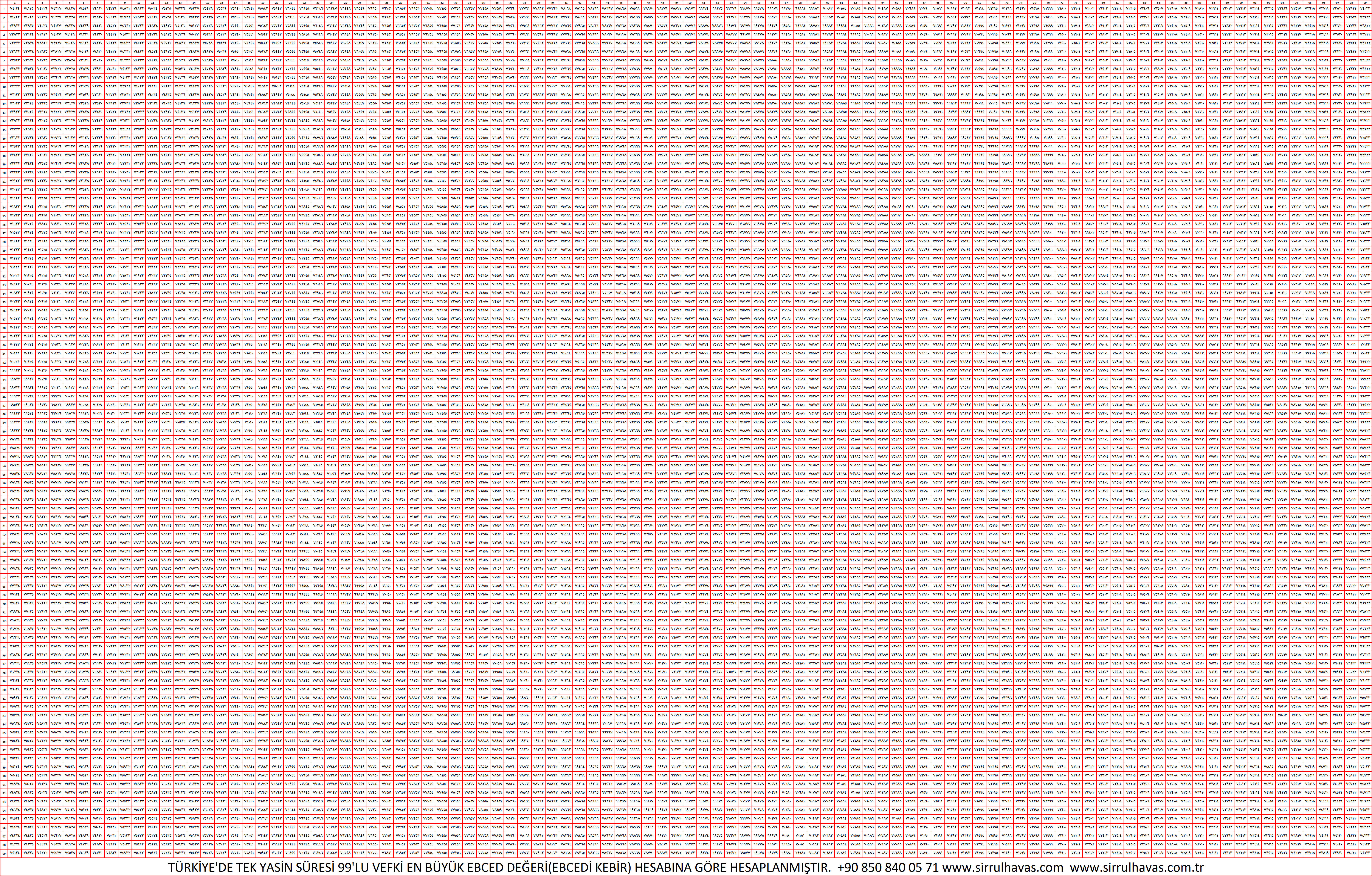 Yasin Süresi 99'lu Vefki